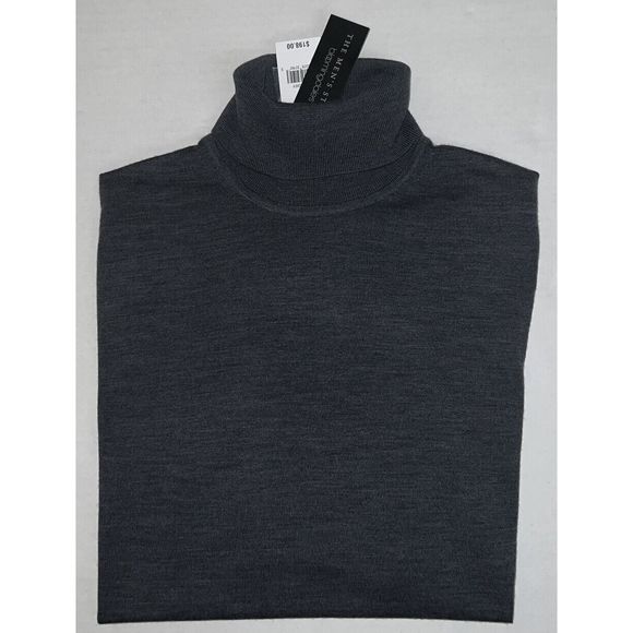 Mens Store Bloomingdales 3342M Sz M Med. Gray Merino Wool Turtleneck Sweater $19 - Picture 8 of 10
